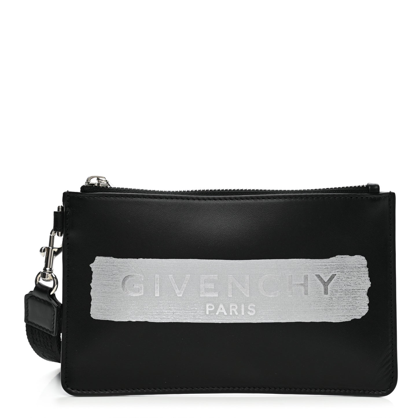 Smooth Calfskin Zip Wrislet Black