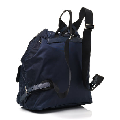 Prada Tessuto Nylon Medium Backpack Blue Black 2 of 4
