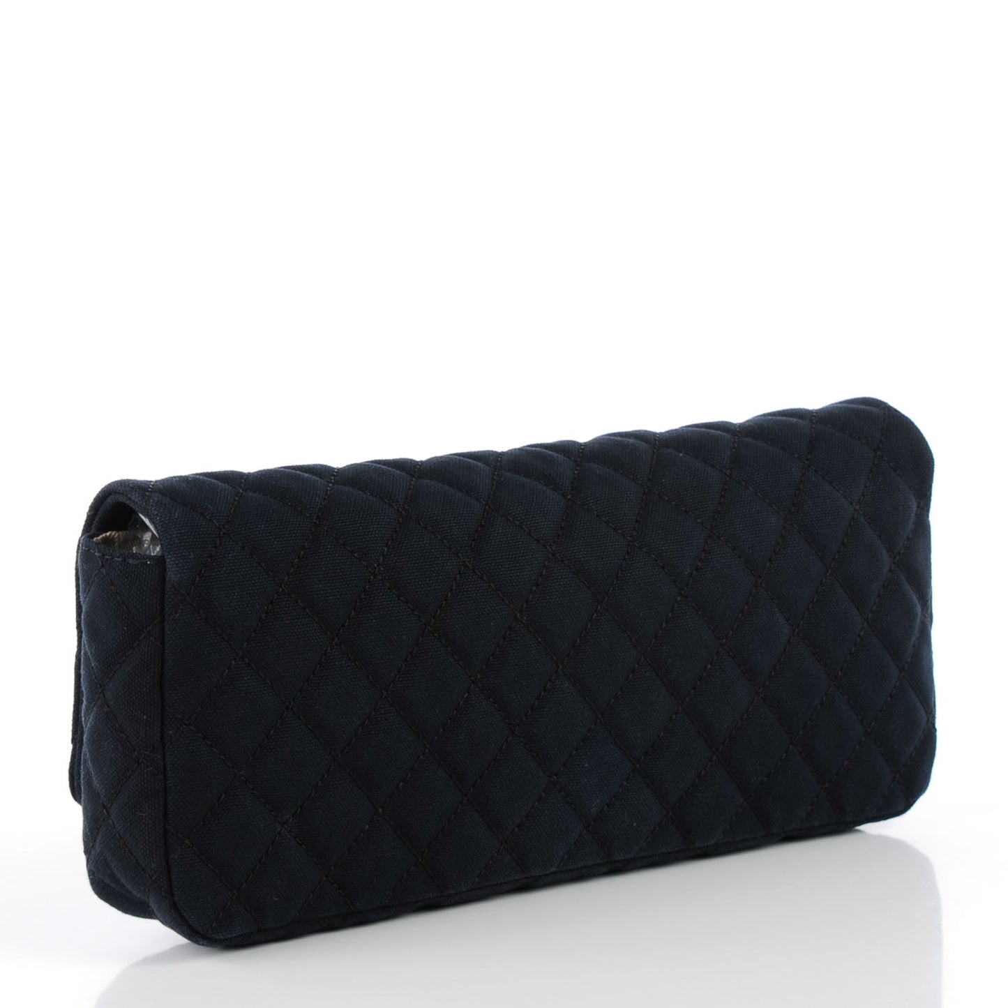 Canvas Quilted CC Cruise East West Flap Clutch Black