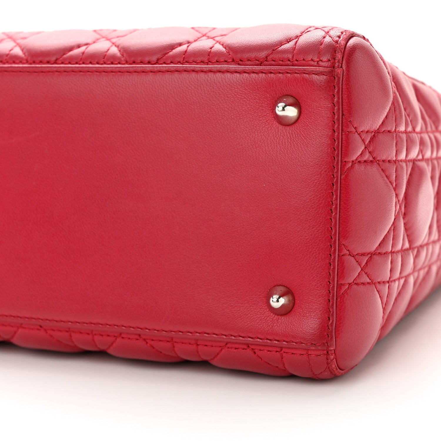 Christian Dior Lambskin Cannage Medium Lady Dior Dark Pink 10 of 16