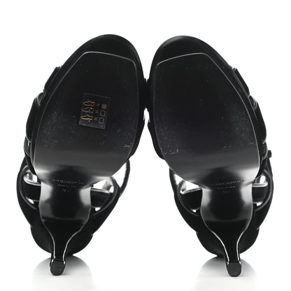 Saint Laurent Velvet Tribute 105 Platform Sandals 40 Black 5 of 9