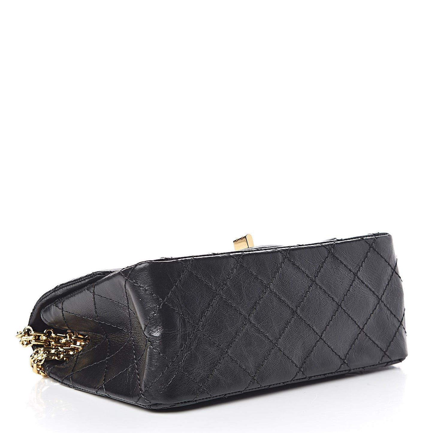 Aged Calfskin Quilted 2.55 Reissue 224 Flap Black