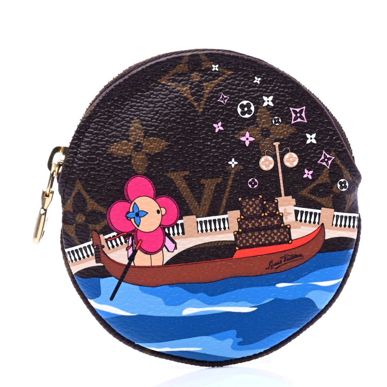Louis Vuitton Monogram 2019 Christmas Animation Round Coin Purse Blue 1 of 4