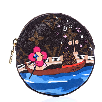 Louis Vuitton Monogram 2019 Christmas Animation Round Coin Purse Blue 1 of 4