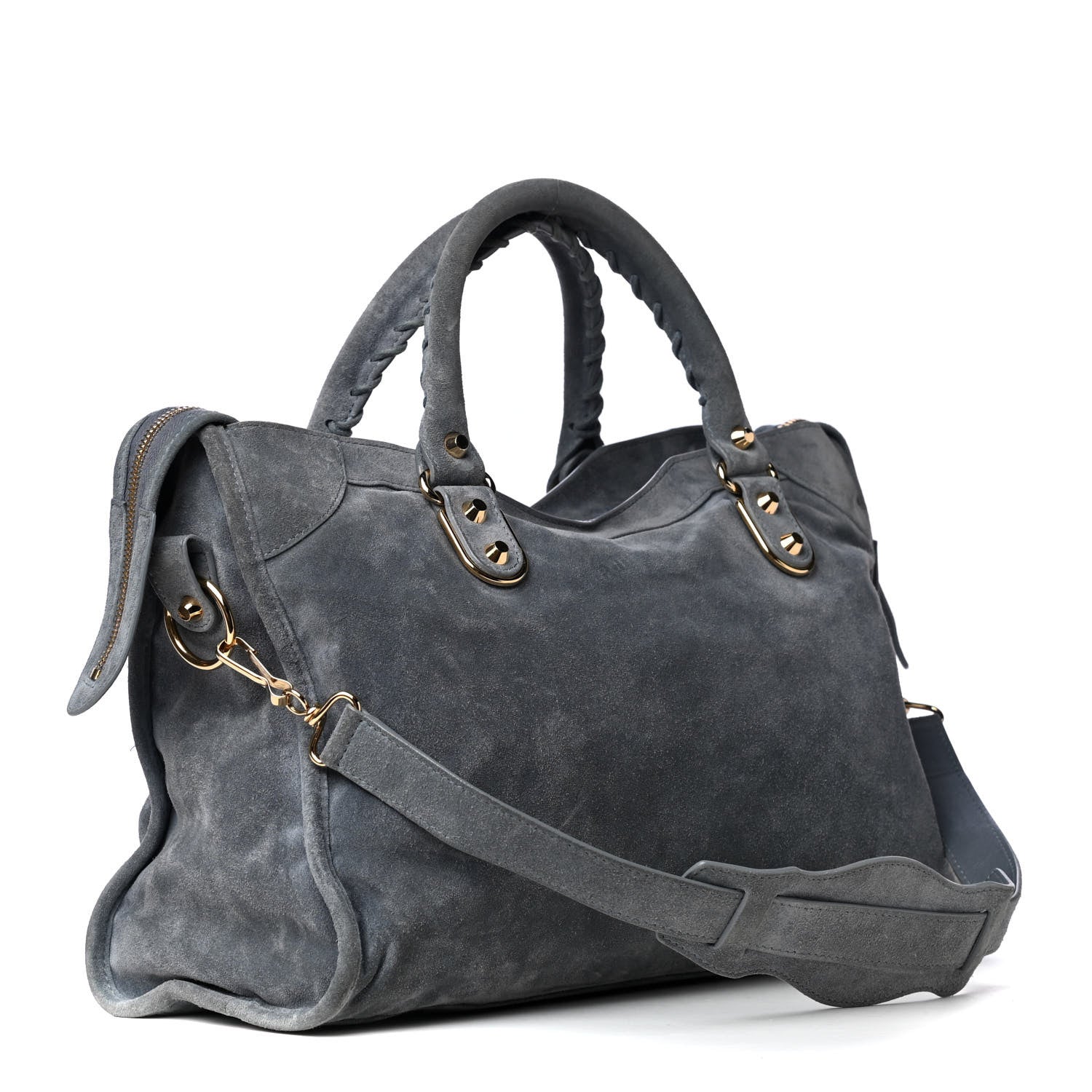 Balenciaga Suede Gold Metallic Edge Hardware City Gris Plomb 2 of 8