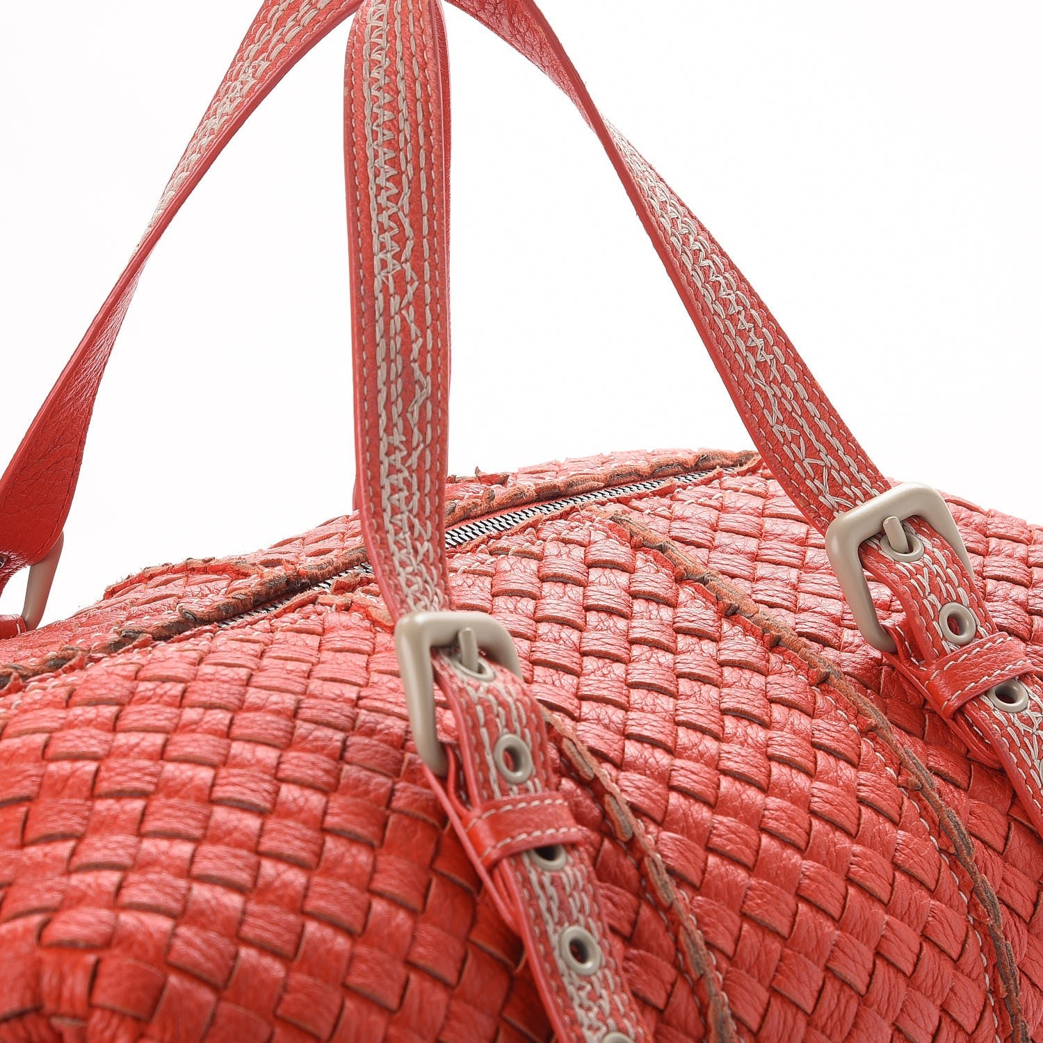 Bottega Veneta Cervo Intrecciato Satchel Orange 10 of 11