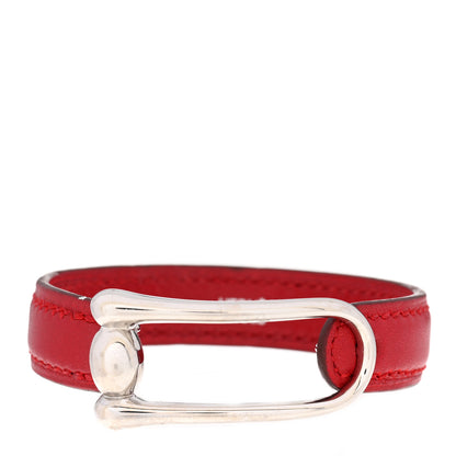 Hermes Calfskin Hook Bracelet S Red 1 of 6
