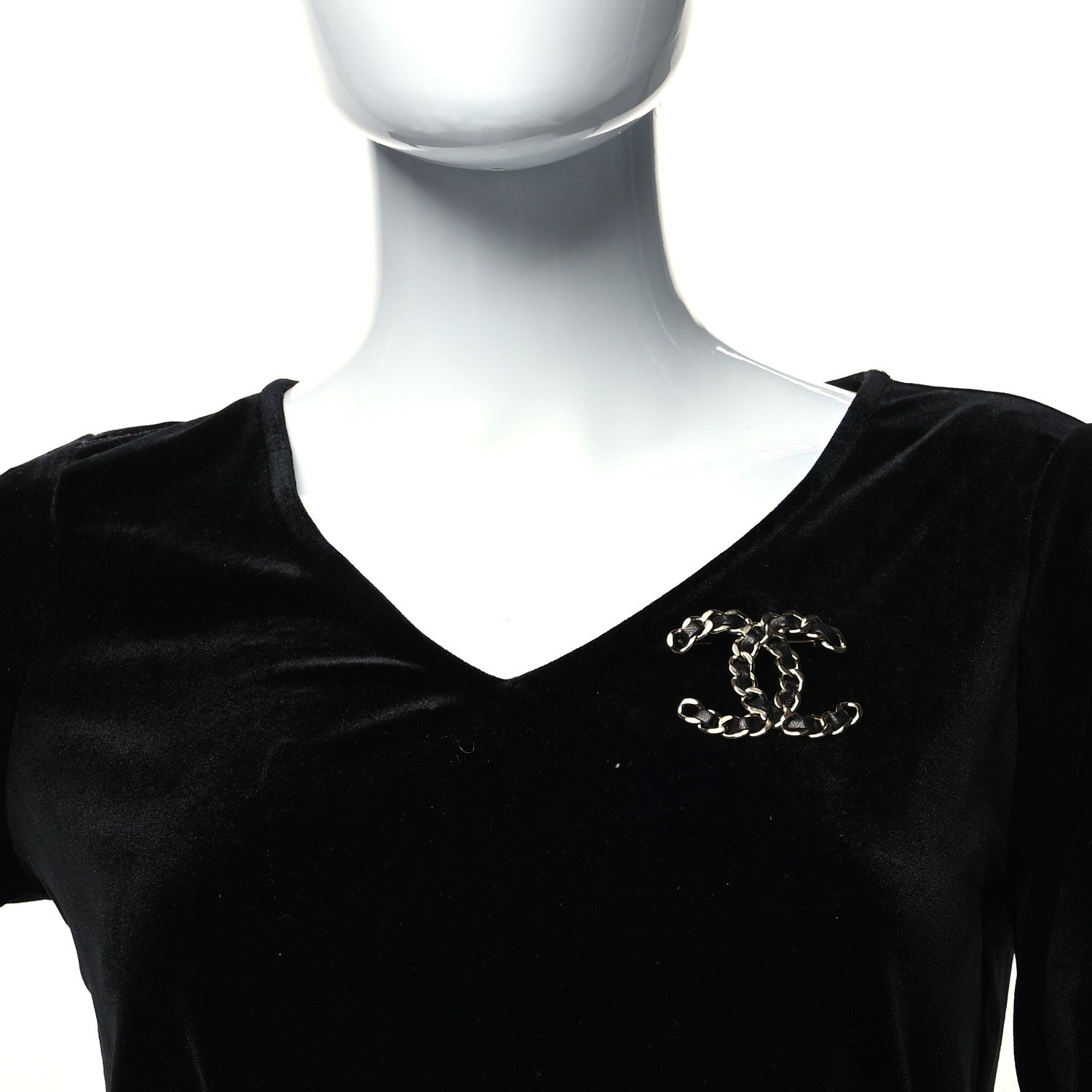 Chanel Lambskin Chain CC Brooch Black Gold 2 of 4