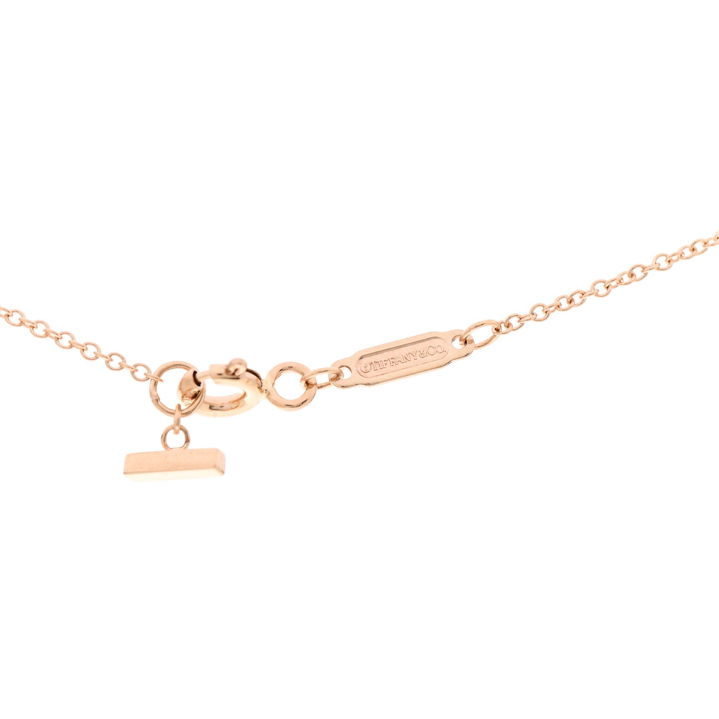 18K Rose Gold Small T Smile Pendant Necklace
