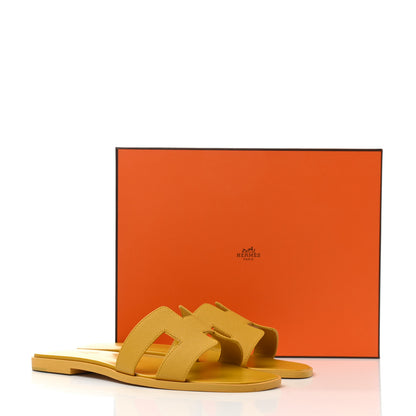 Hermes Epsom Oran Sandals 39 Jaune Sable 9 of 9