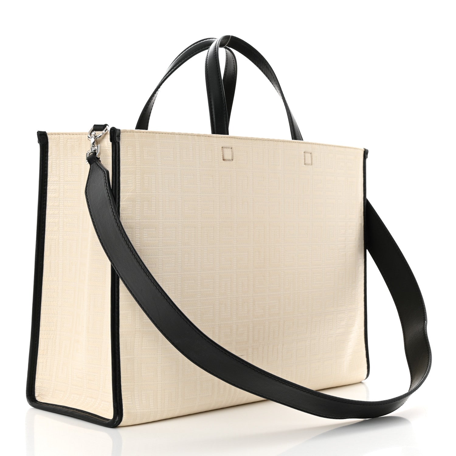Givenchy Canvas Logo 4G Embossed Medium Tote Beige Black 2 of 19