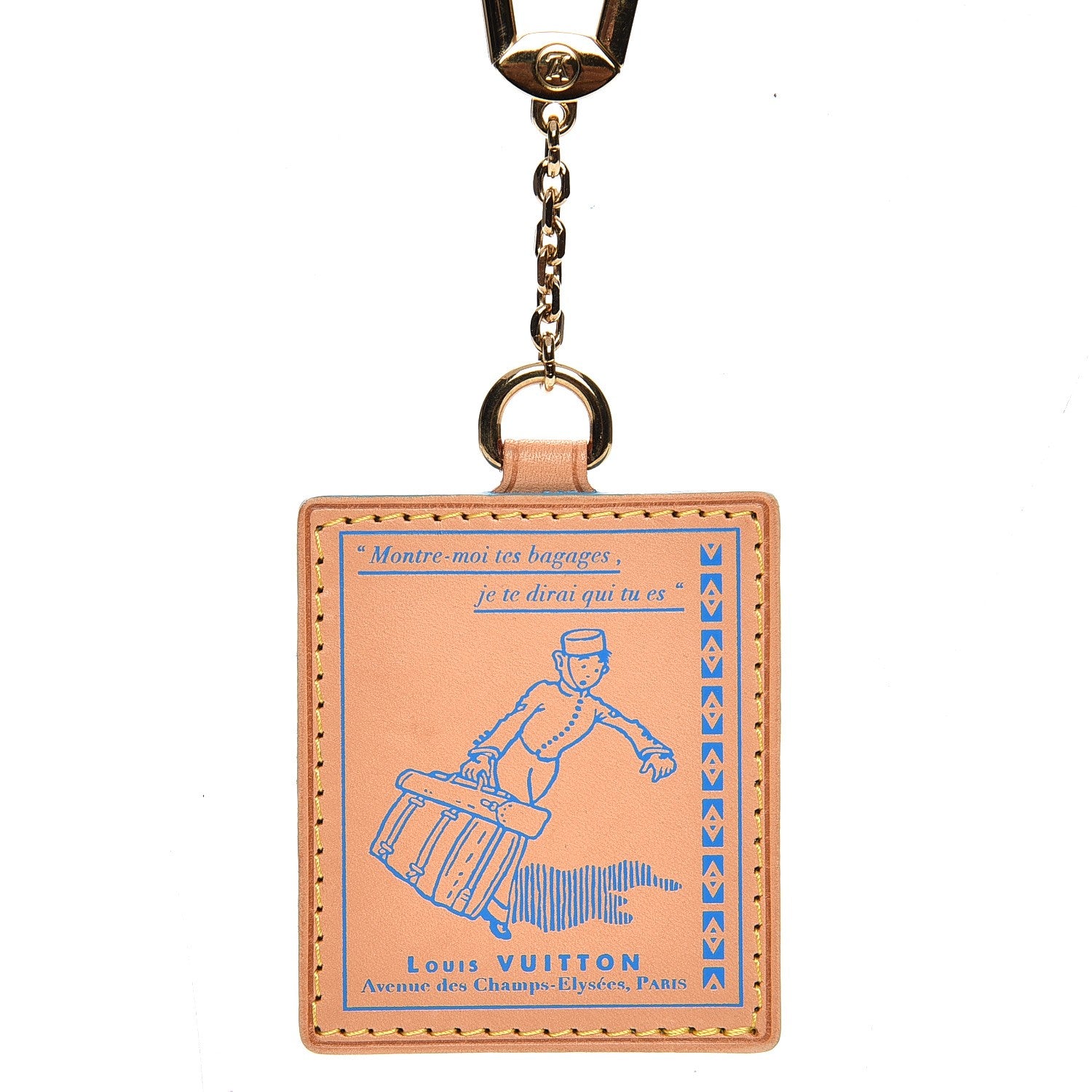 Louis Vuitton Vachetta Groom Key Ring Bag Charm Blue 4 of 4