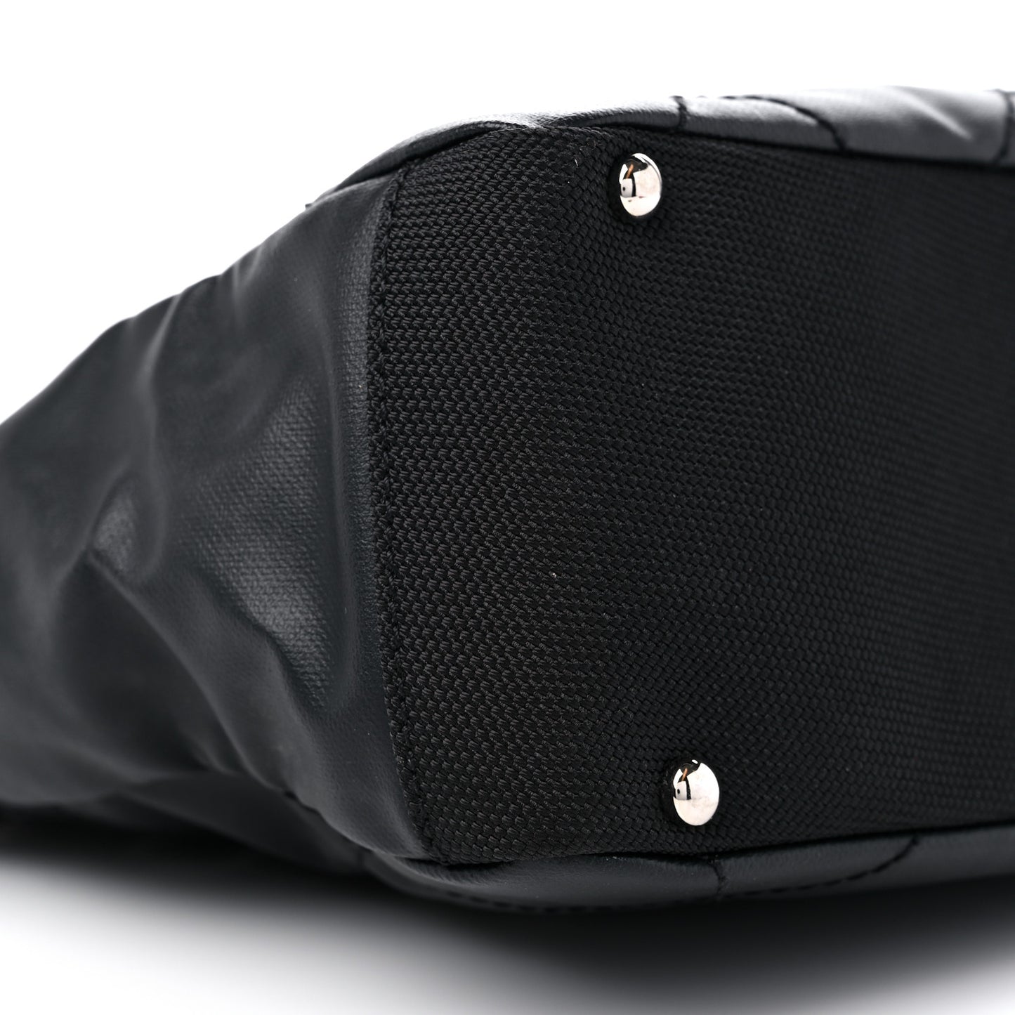 Coated Canvas Quilted Small Paris Biarritz Tote Black