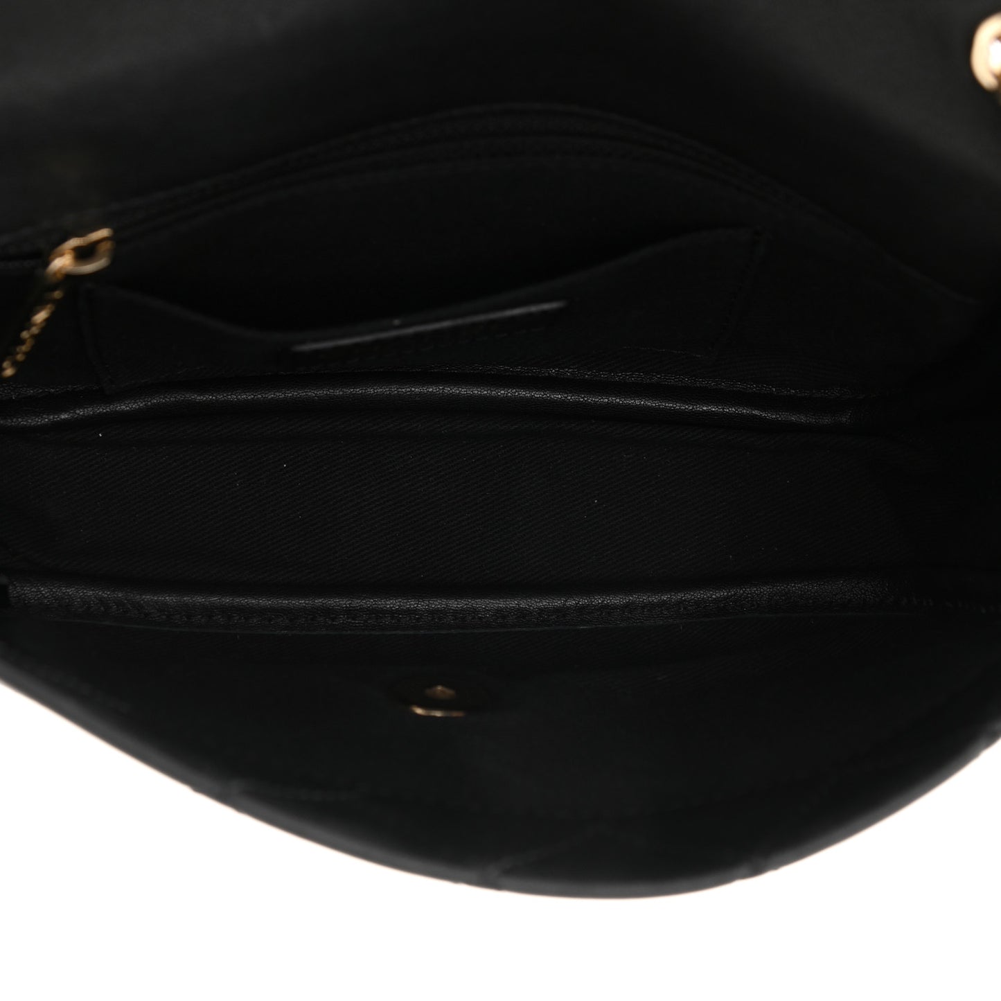 Goatskin Stitched Casual Trip Single Flap Black