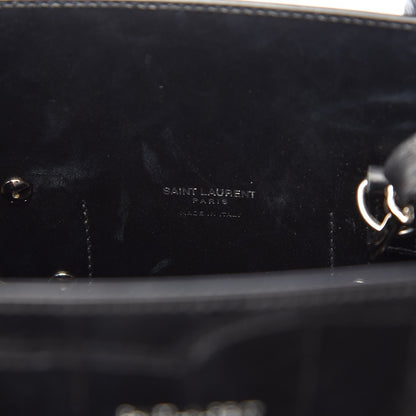 Saint Laurent Calfskin Crocodile Embossed Small Sac de Jour Black 6 of 7
