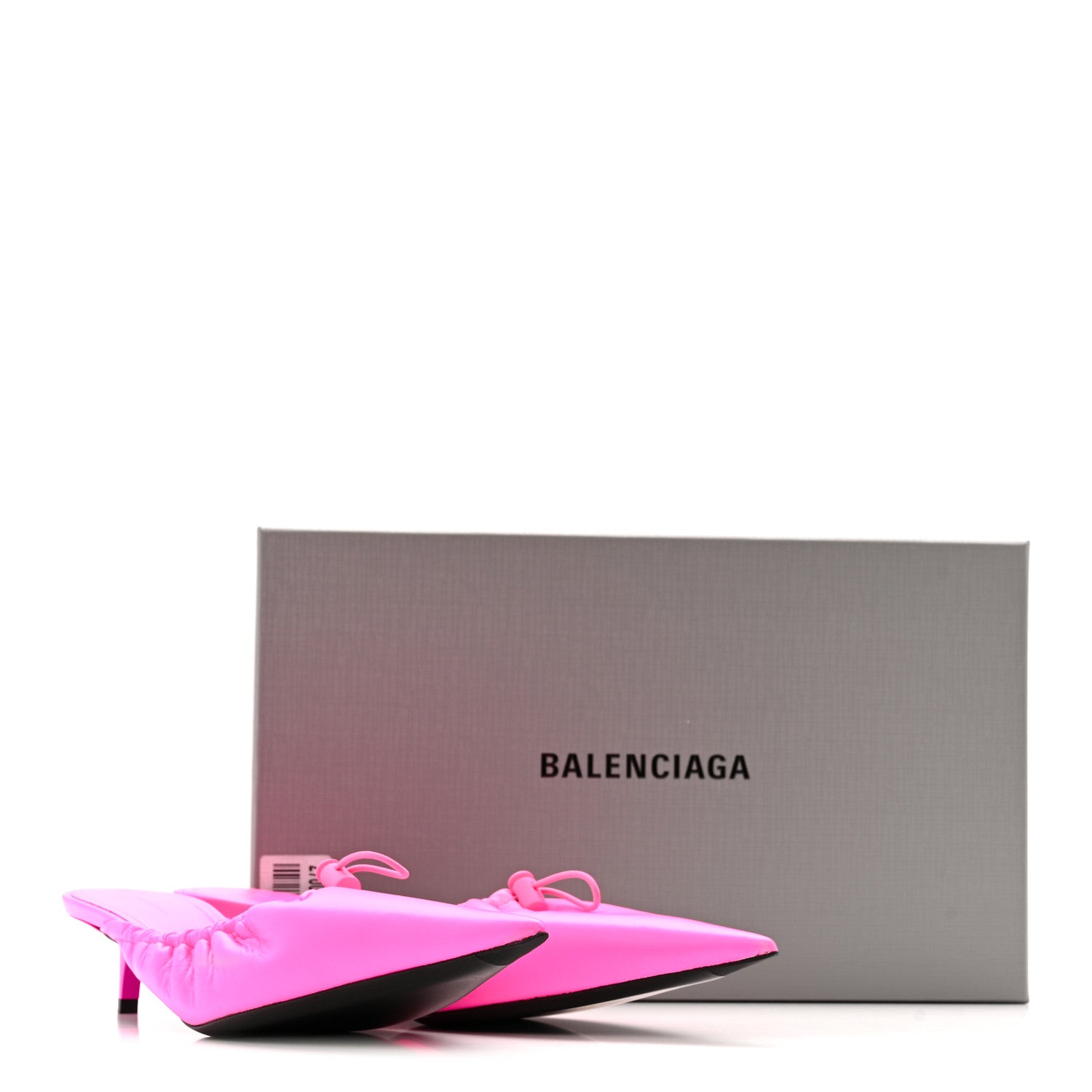 Balenciaga Smooth Nappa Pointed Toe Scrunch Knife 40mm Mules 38 Fluo Pink 10 of 10