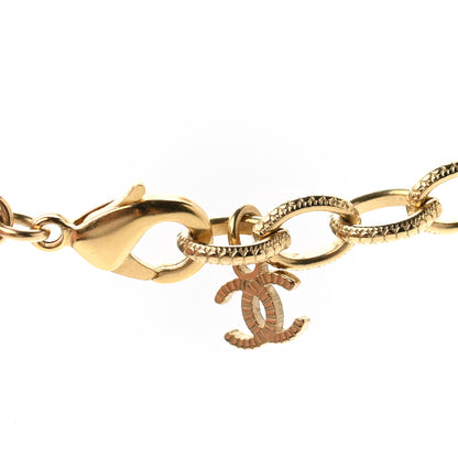 Chanel Pearl Crystal Textured CC Short Necklace Gold 5 of 7