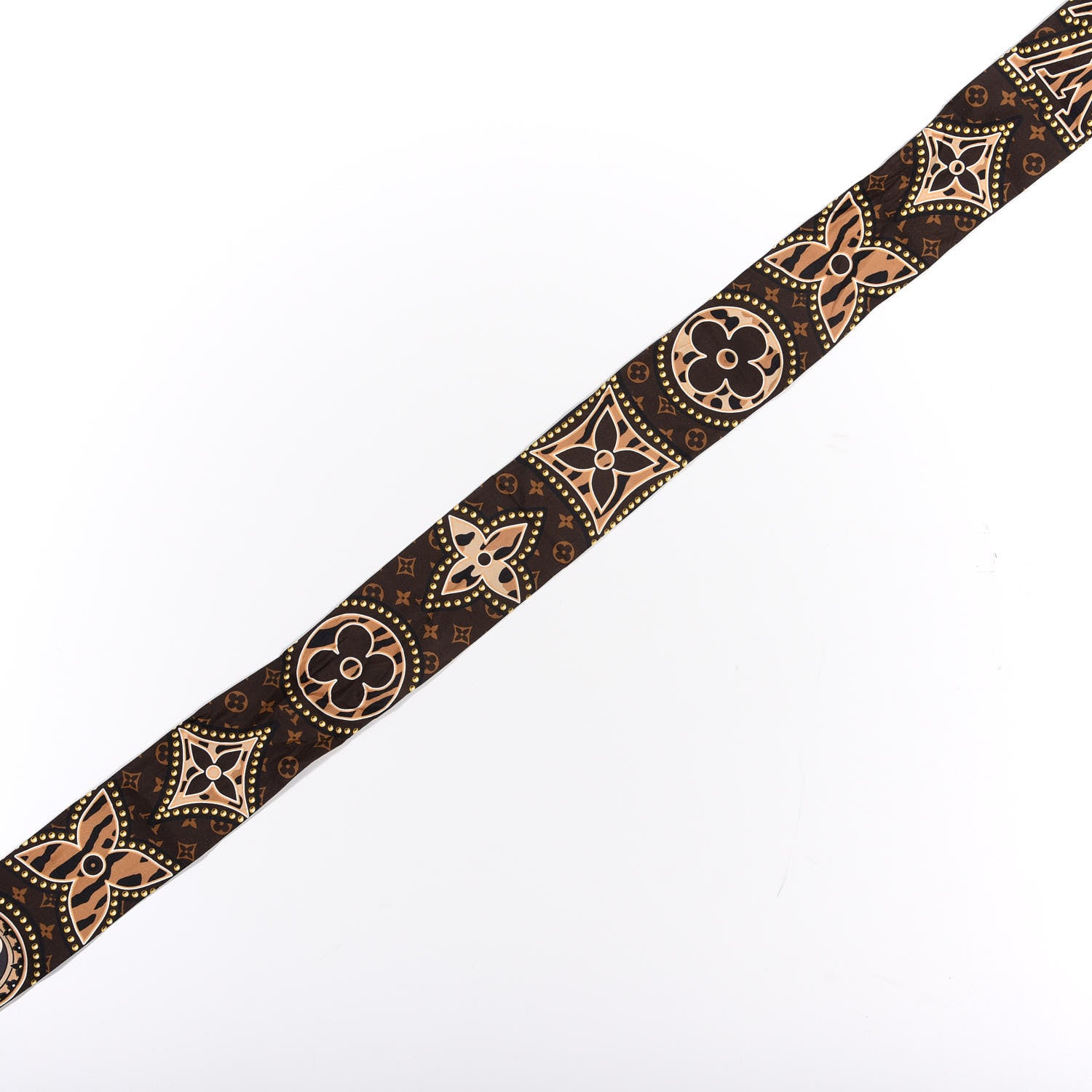 Louis Vuitton Silk Monogram LV World Bandeau Brown 2 of 4