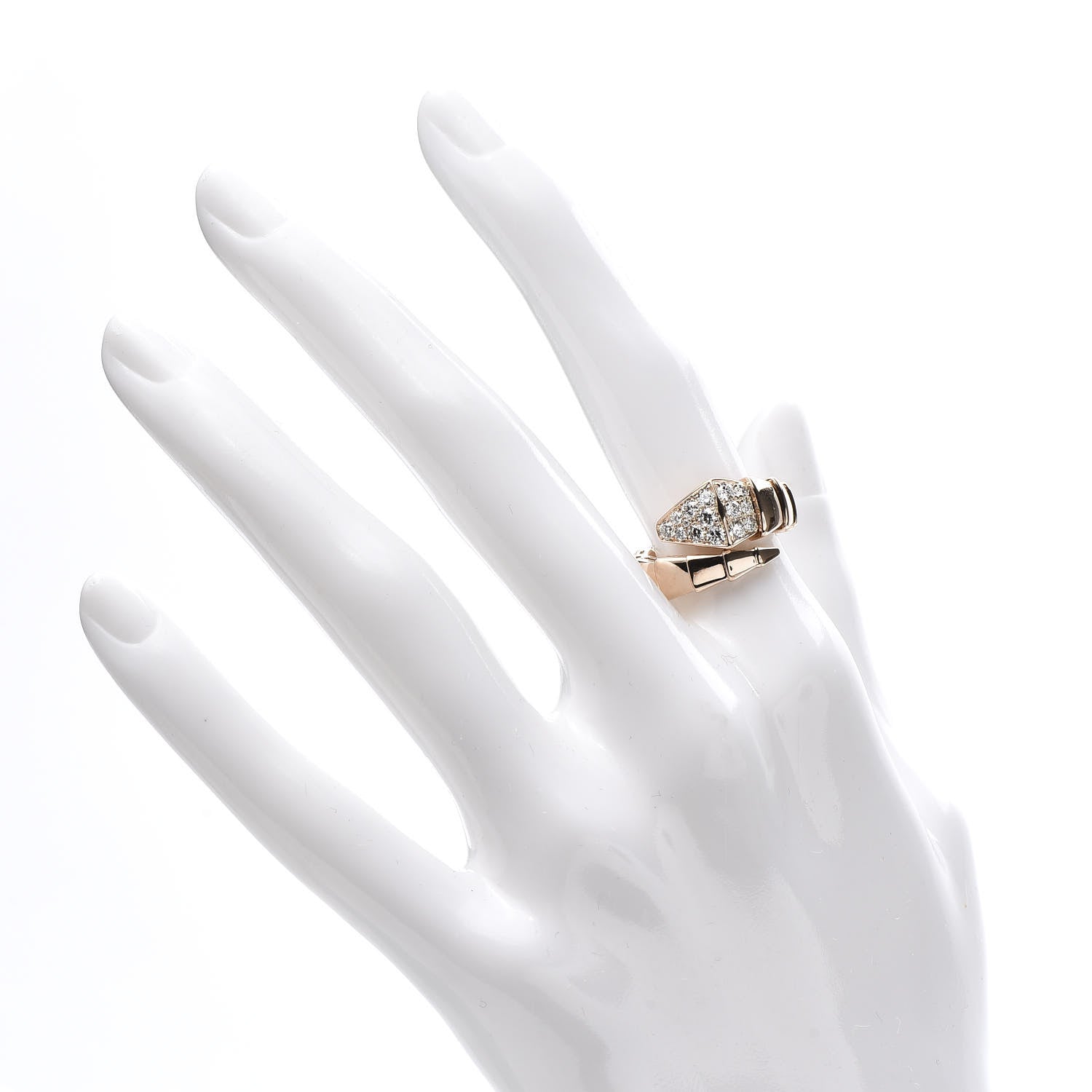 Bulgari 18K Rose Gold Diamond Serpenti Viper Ring S 2 of 3