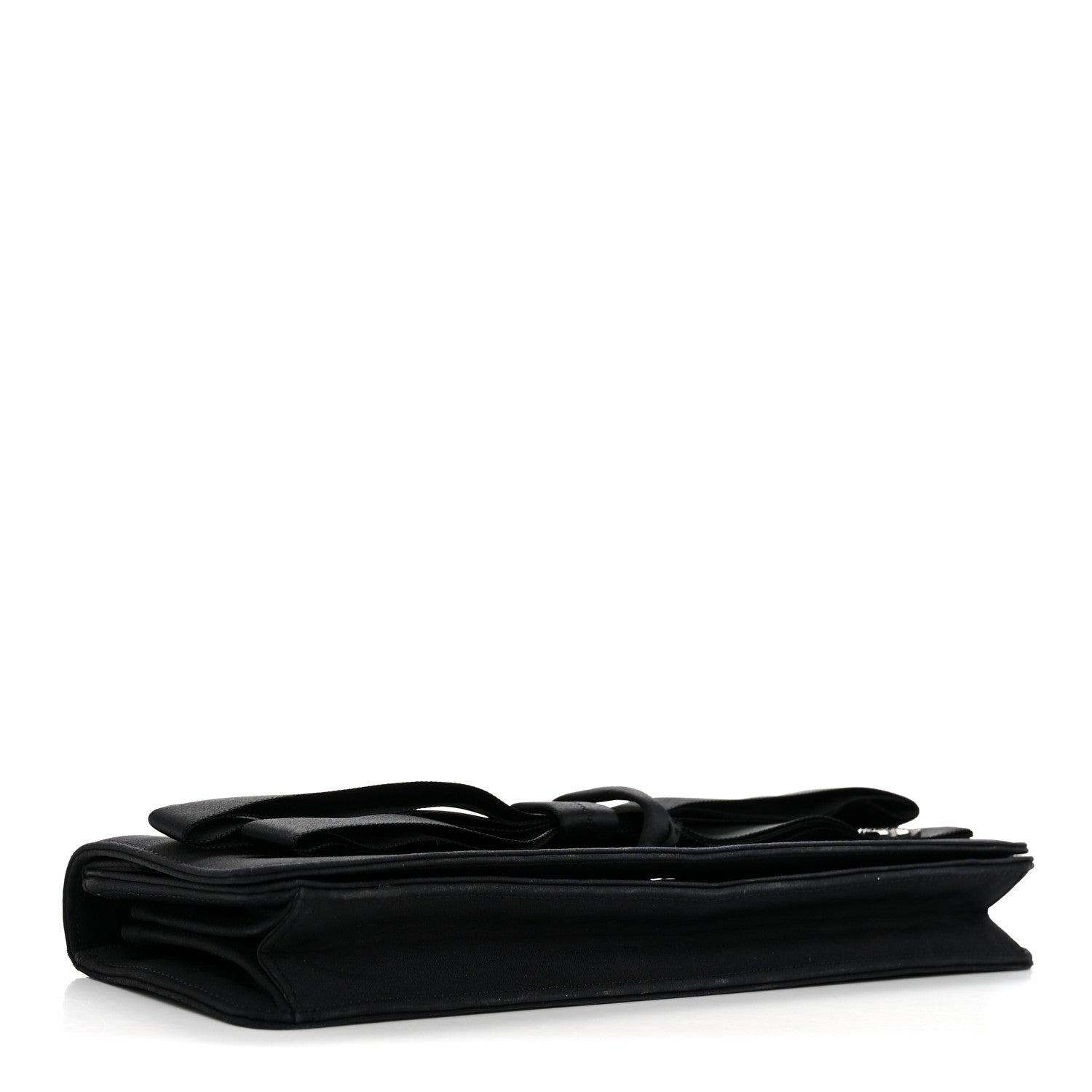 Chanel Satin Ribbon Bow Clutch Black 4 of 20