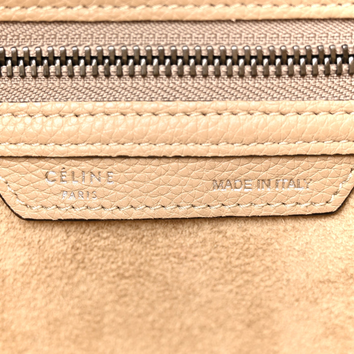 Drummed Calfskin Micro Luggage Dune