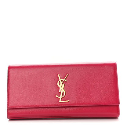 Saint Laurent Patent Grain De Poudre Classic Monogram Cassandre Clutch Fuchsia 1 of 8