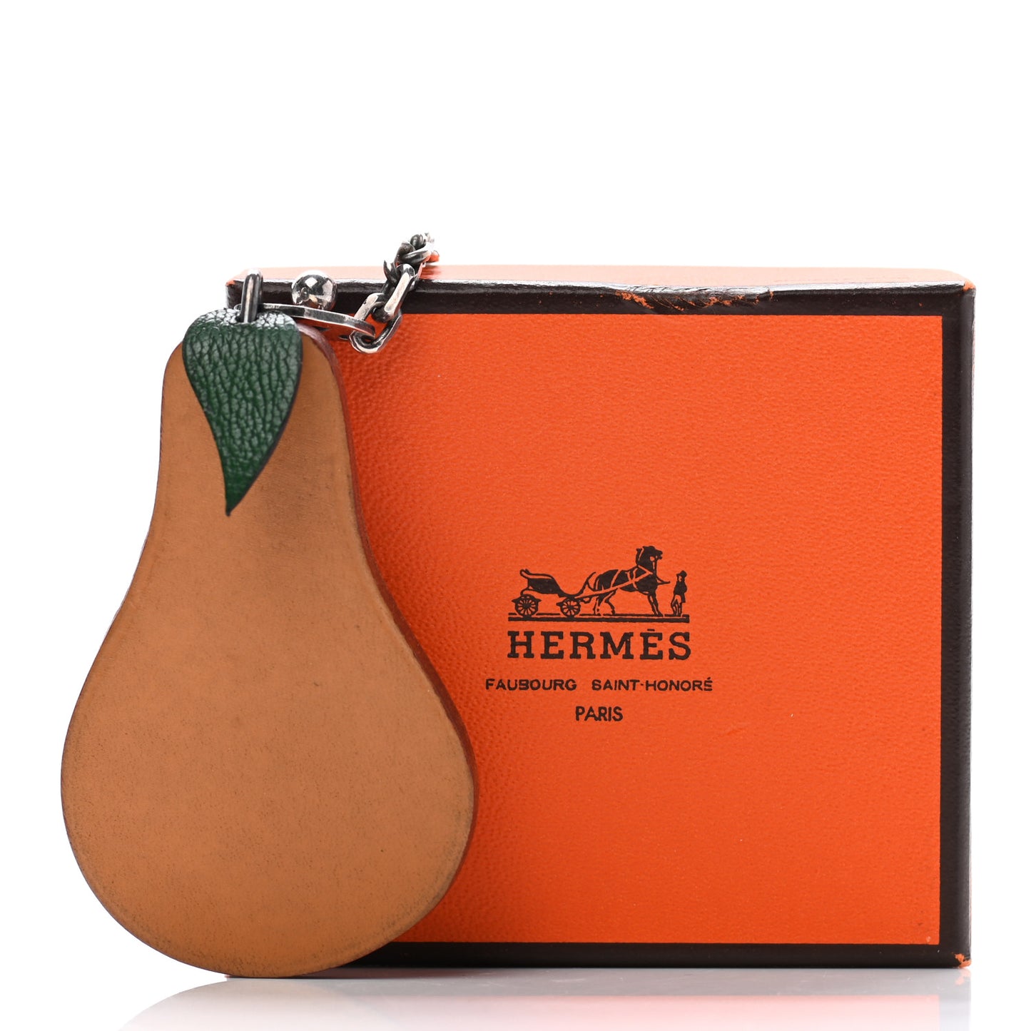 Swift Chevre Pear Key Chain Bag Charm