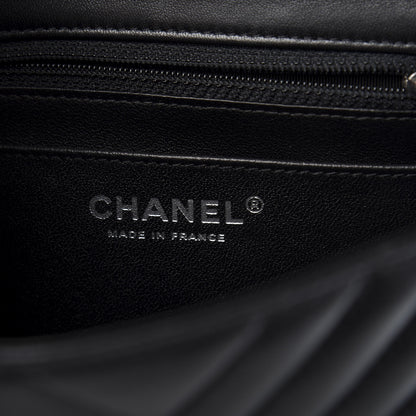 Chanel Lambskin Chevron Quilted Mini Square Flap Black 6 of 11