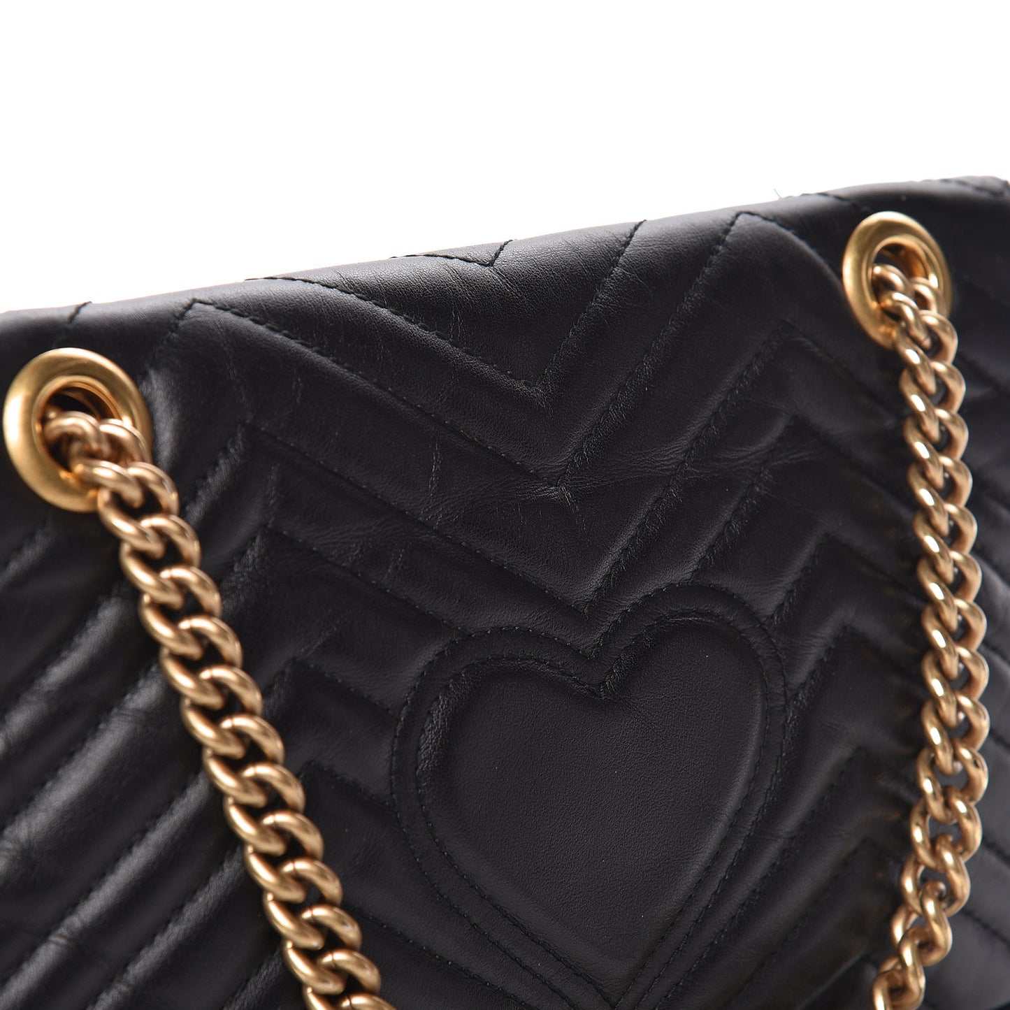 Calfskin Matelasse Small GG Marmont Shoulder Bag Black