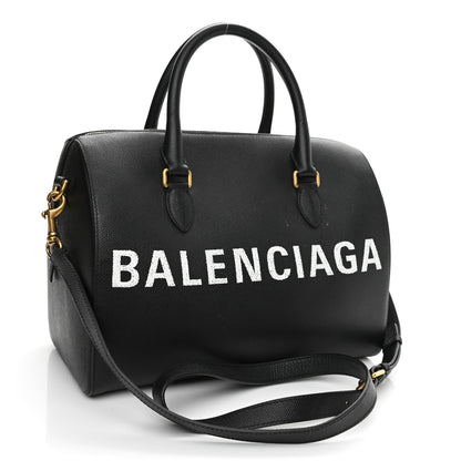 Balenciaga Grained Calfskin Medium Ville Bowling Bag Black 3 of 10