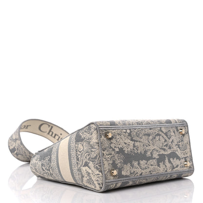 Christian Dior Canvas Toile De Jouy Reverse Embroidered Medium Lady D-Lite Gray 4 of 10