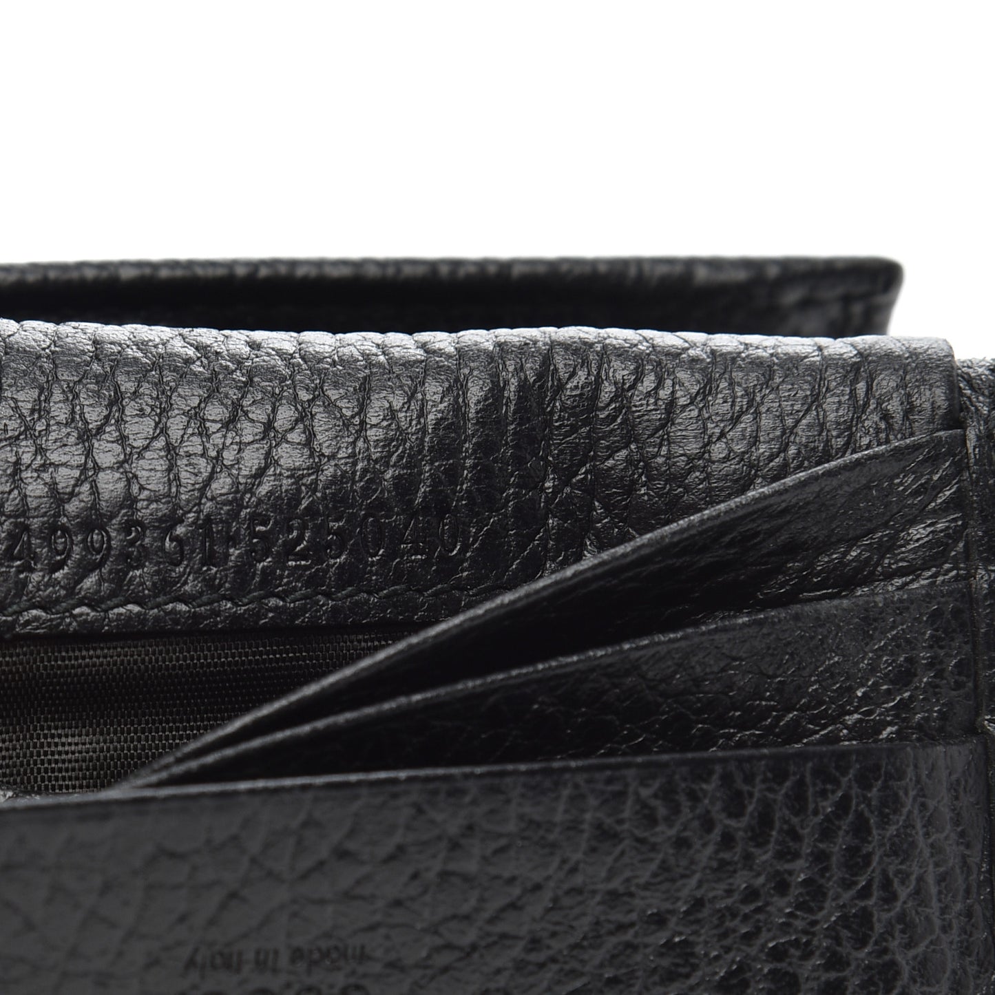 Pebbled Calfskin Butterfly Card Case Black