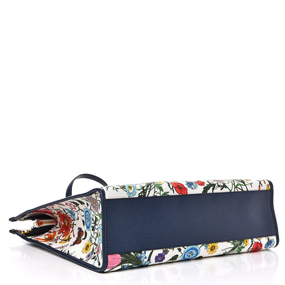 Gucci Canvas Large Flora Tote Navy Multicolor 4 of 11