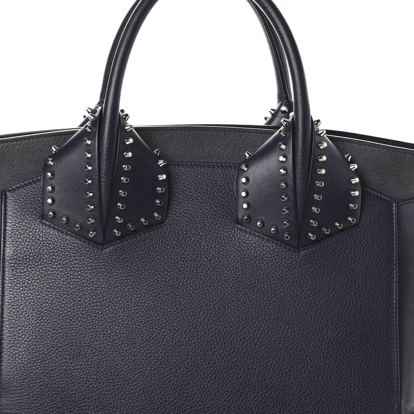 Grained Calfskin Studded Large Eloise Satchel Nuit