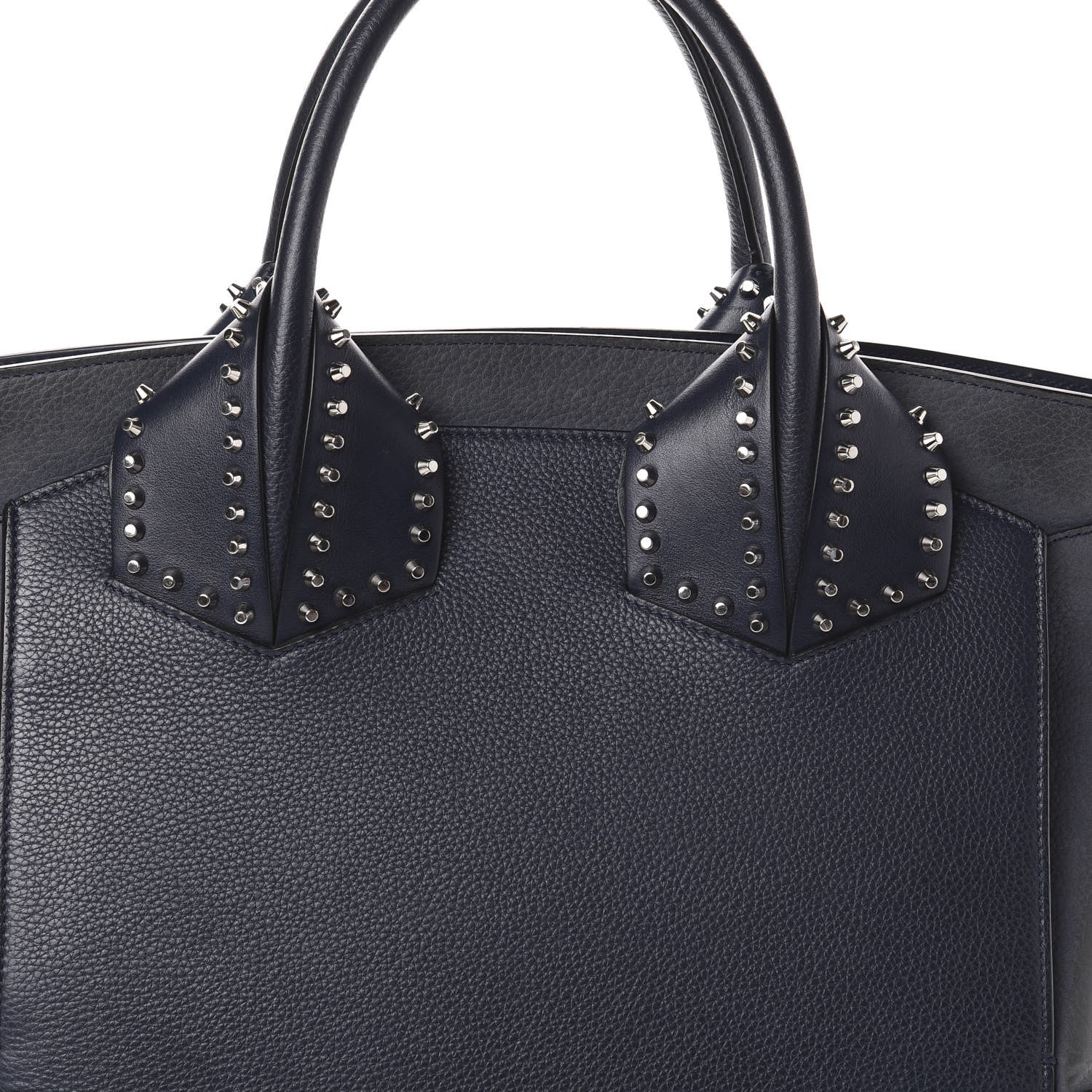 Christian Louboutin Grained Calfskin Studded Large Eloise Satchel Nuit 7 of 9