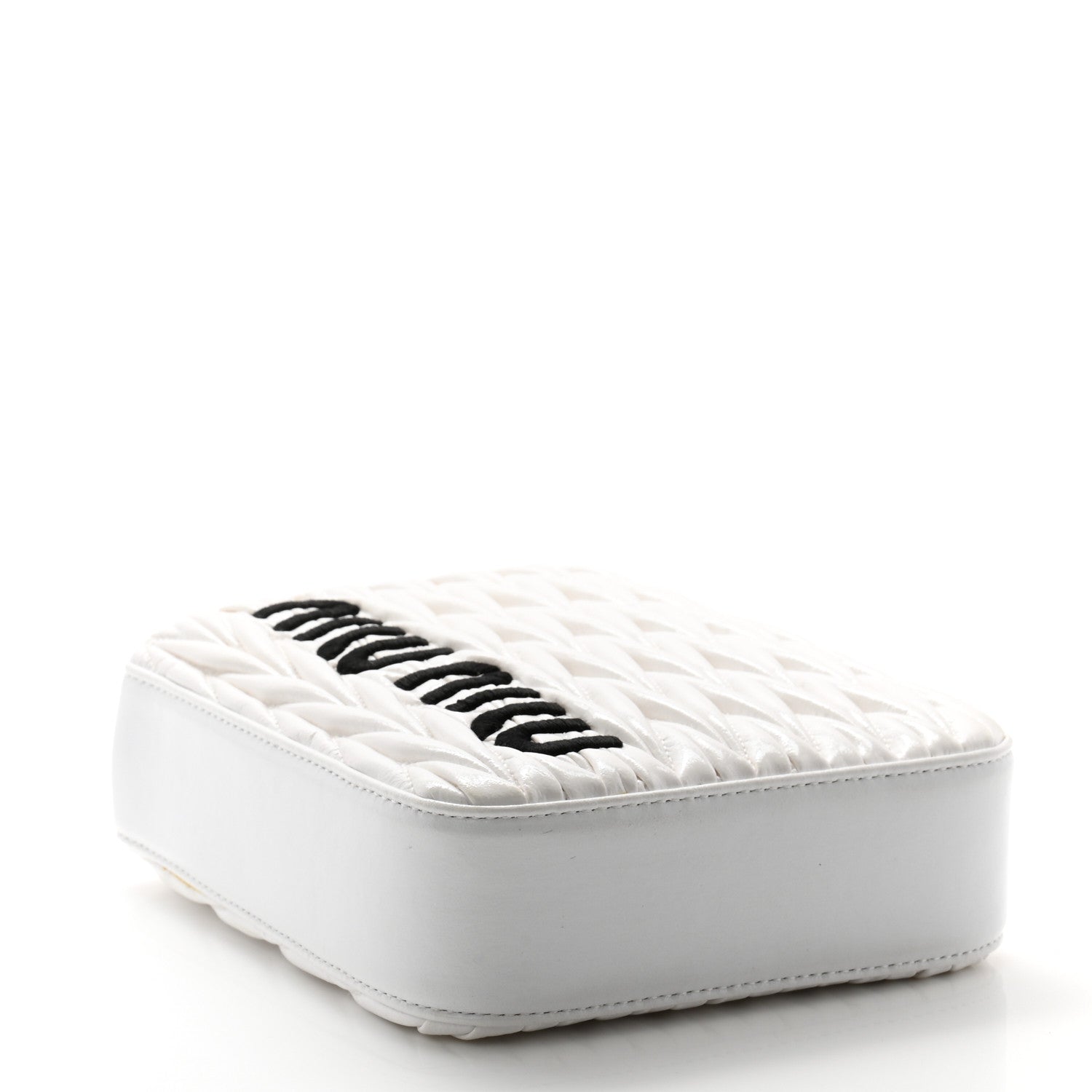 Miu Miu Patent Matelasse Crossbody Bag White Black 4 of 10