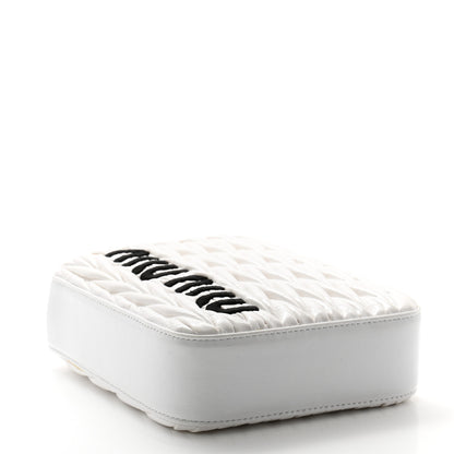 Miu Miu Patent Matelasse Crossbody Bag White Black 4 of 10