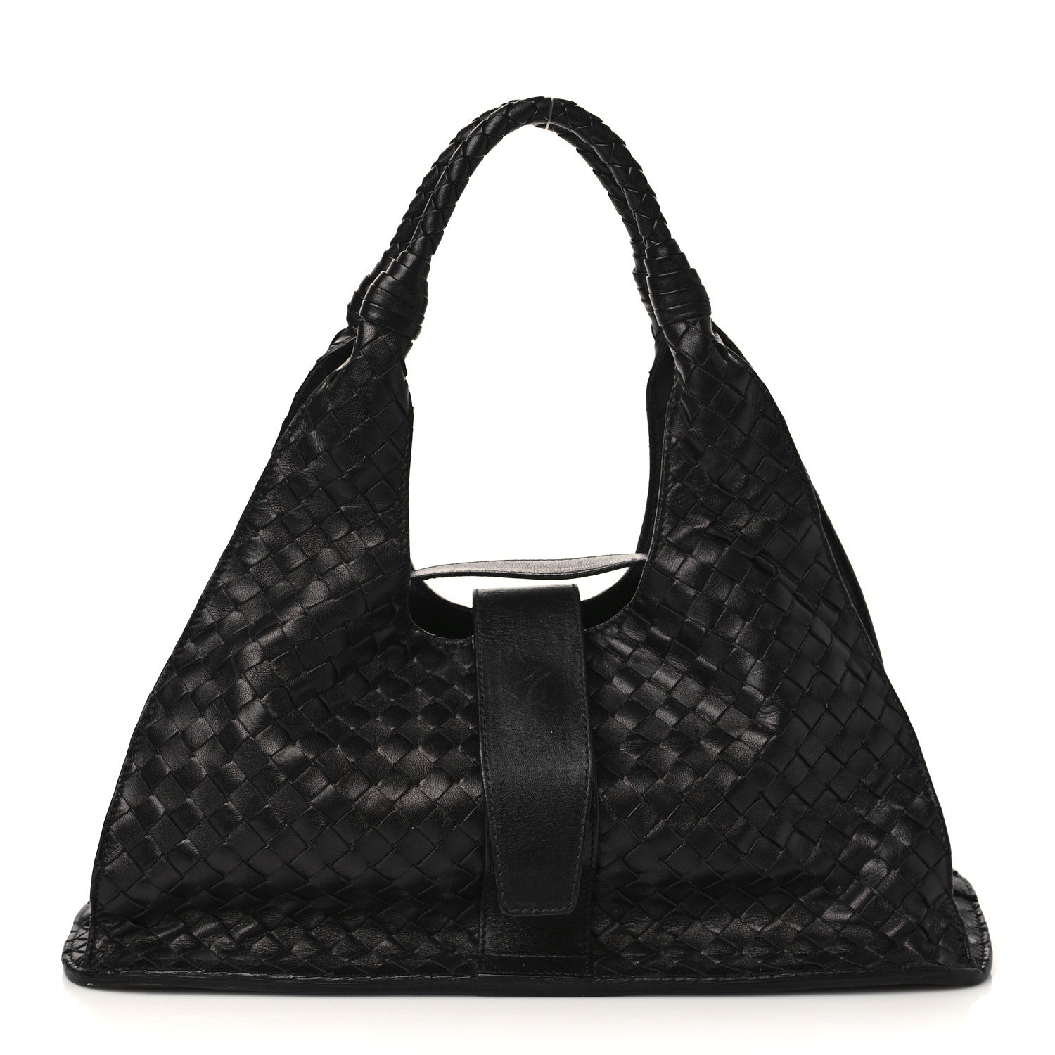 Bottega Veneta Nappa Intrecciato Shoulder Bag Black 1 of 6