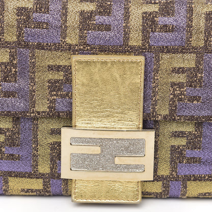 Fendi Metallic Lurex Zucca Baguette Gold Multicolor 10 of 11