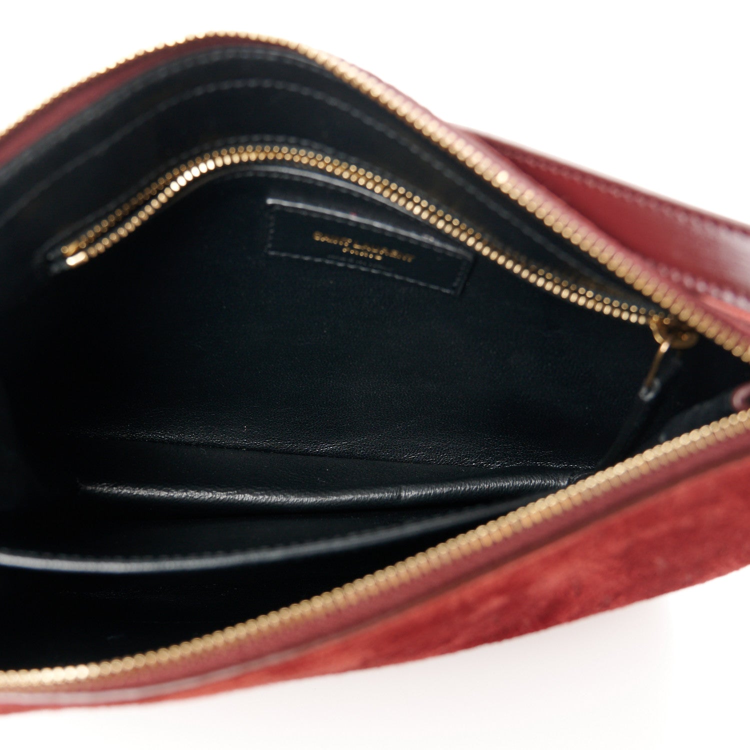 Saint Laurent Suede All-Over Monogram Crossbody Burgundy 5 of 11