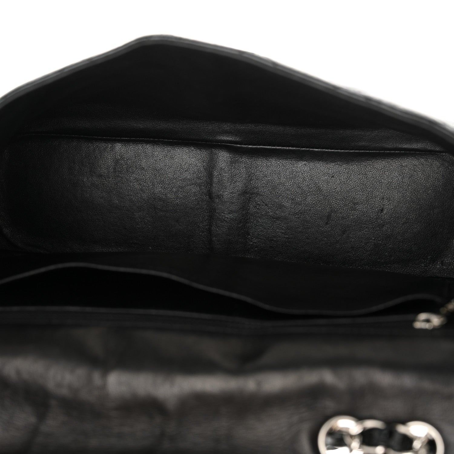 Chanel Crinkled Patent Quilted Jumbo Single Flap Black 5 of 12