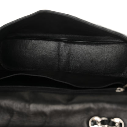 Chanel Crinkled Patent Quilted Jumbo Single Flap Black 5 of 12