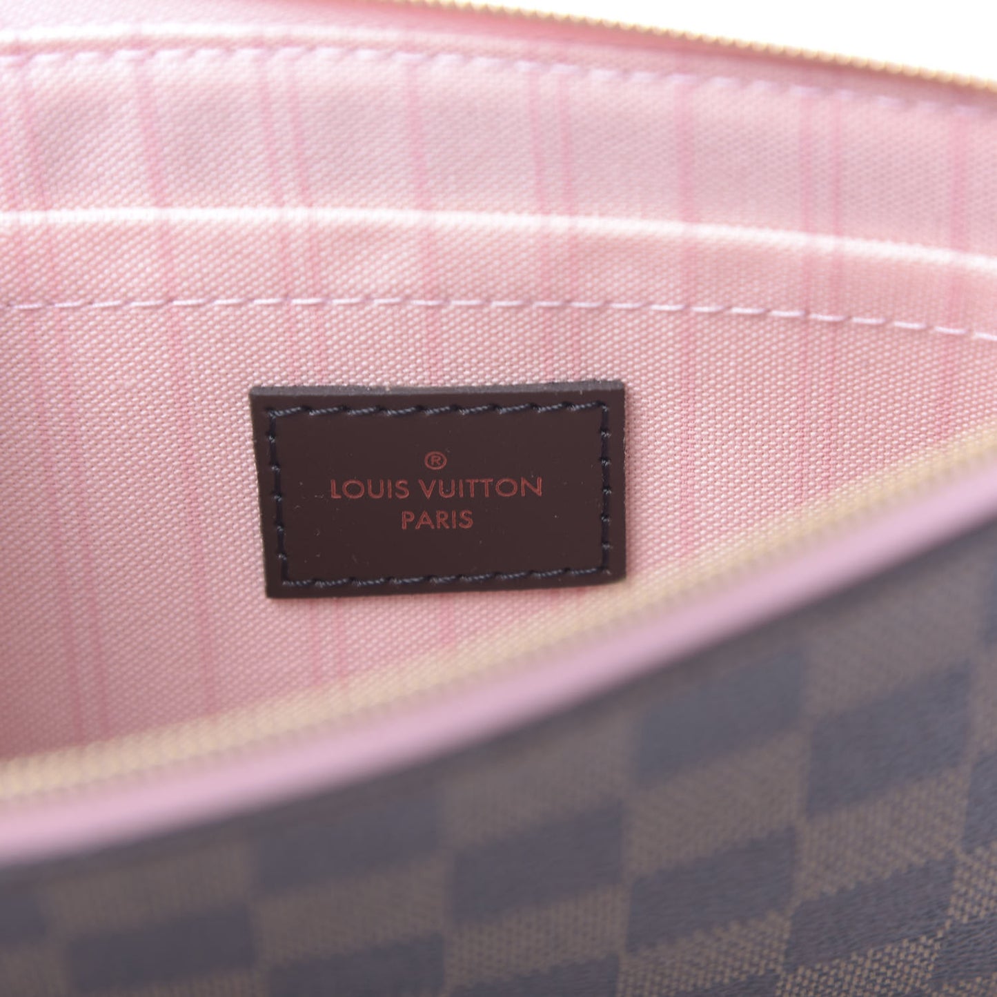 Damier Ebene Neverfull MM GM Pochette Rose Ballerine