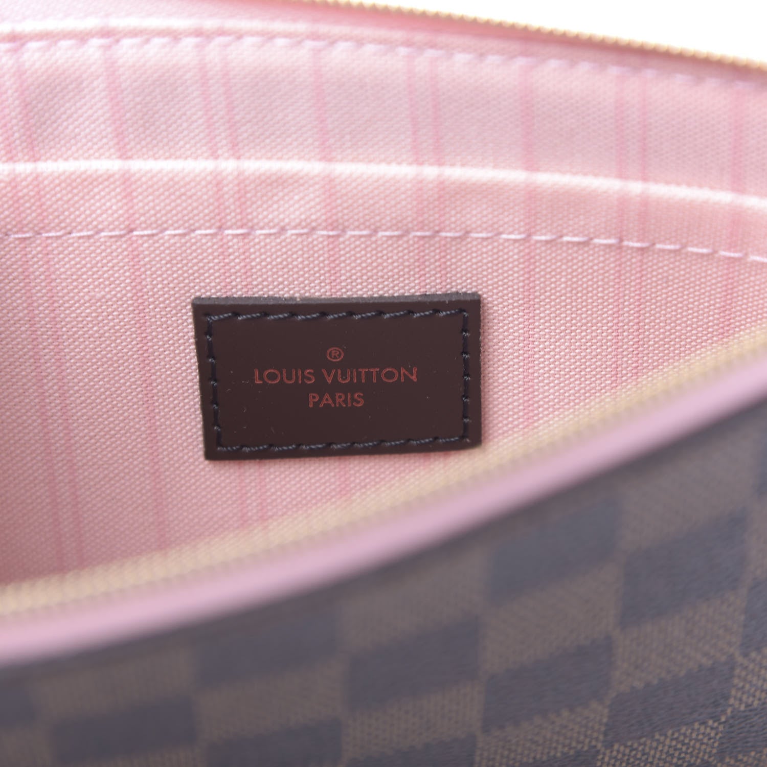 Louis Vuitton Damier Ebene Neverfull MM GM Pochette Rose Ballerine 6 of 7