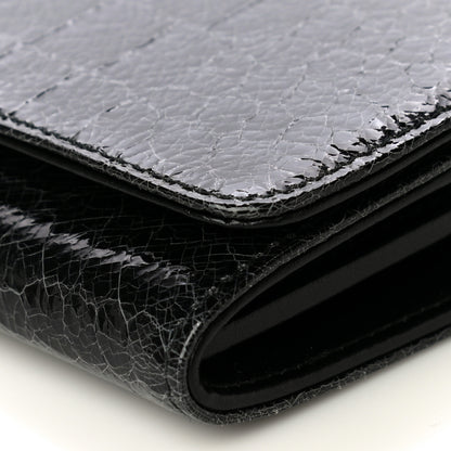 Miu Miu Patent Embossed Crocodile Continental Wallet Black 9 of 10