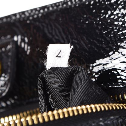 Prada Vernice Naplak Zipper Bowler Tote Black 10 of 11