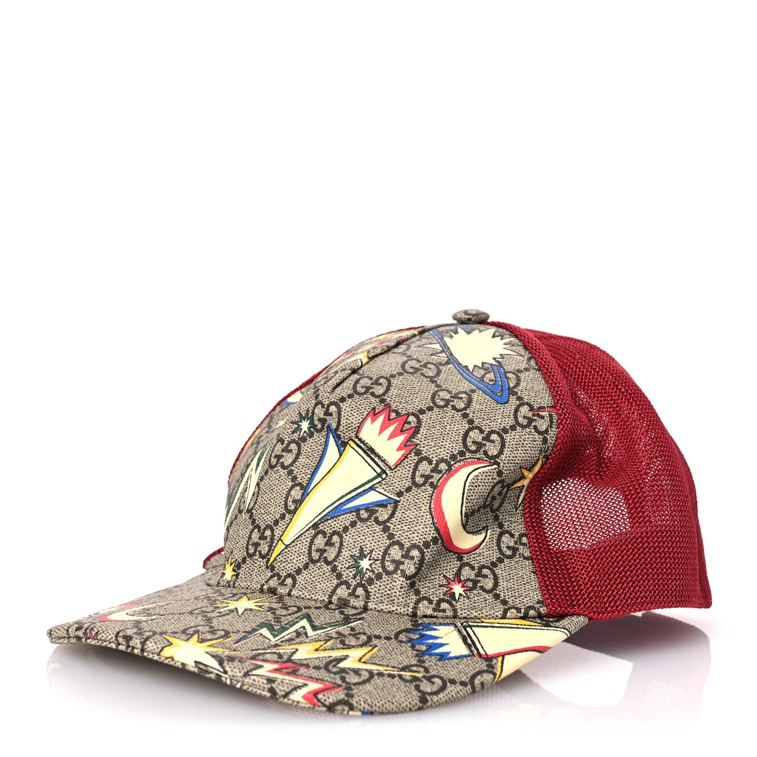 Gucci GG Supreme Monogram Childrens Space Print Baseball Hat Red 1 of 10