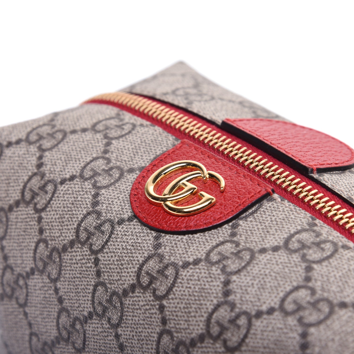 Gucci Soft GG Supreme Monogram Calfskin Medium Ophidia Cosmetic Case Beige Ebony Hibiscus Red 11 of 12