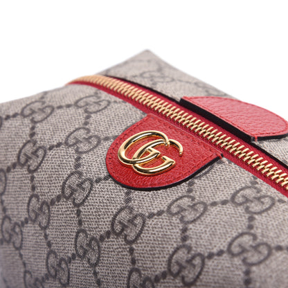 Gucci Soft GG Supreme Monogram Calfskin Medium Ophidia Cosmetic Case Beige Ebony Hibiscus Red 11 of 12