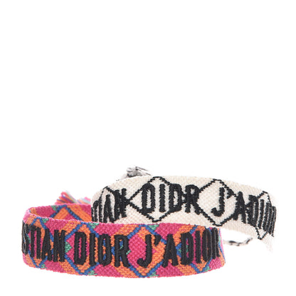 Christian Dior Woven Cotton J'Adior Friendship Bracelet Set 1 of 4